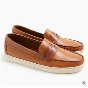 J.Crew Factory Men's Leather Hybrid Casual Loafer Havana Brown Size 7.5 NWOB